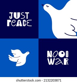 Vector poster with text say no to war