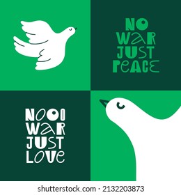 Vector poster with text say no to war