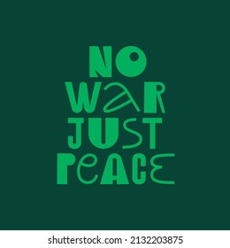 Vector poster with text say no to war