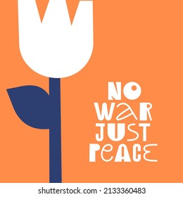 Vector poster with text say no to war