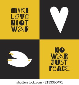 Vector poster with text say no to war