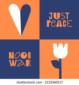 Vector poster with text say no to war