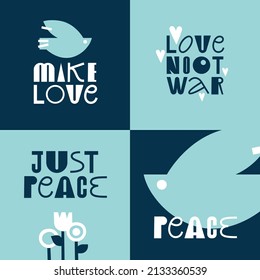 Vector poster with text say no to war