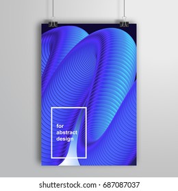 Vector poster that hangs on binders with blue spiral shape.