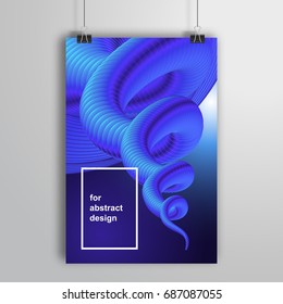 Vector poster that hangs on binders. Blue vortex.