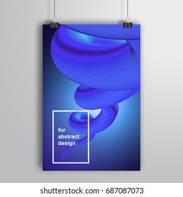 Vector poster that hangs on binders. Scroll shape. 