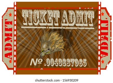 The vector poster for the ticket, falcon, the soldier, the vector ticket. Eagle EPS10