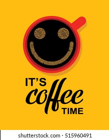 Vector poster Time for coffee. 