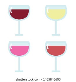 Vector poster with types of wine. Red, white, pink. Suitable for invitation to a wine tasting or menu.