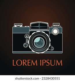Afiche vectorial con una cámara vintage. Ilustración elegante sobre un fondo ajustado con espacio para el texto. 
