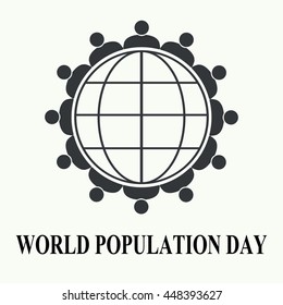 Vector of poster to world population day symbol or icon