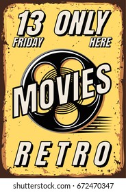 Vector posters of films in retro style.