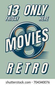 Vector posters of films in retro style.