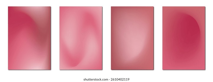 Vector posters. Flat set of illustrations with gradients. Four design drawings. Suitable for card, banner design, cover, splash, party invitation.