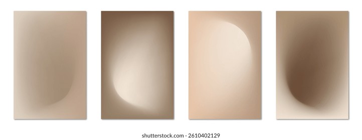 Vector posters. Flat set of illustrations with gradients. Four design drawings. Suitable for card, banner design, cover, splash, party invitation.