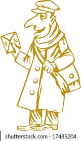 Vector postman with a letter