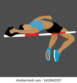vector posture of female high jump athletes