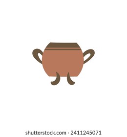 vector pot with brown and white colors illustration