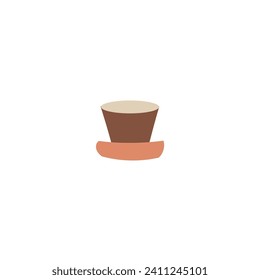 vector pot with brown and white colors illustration