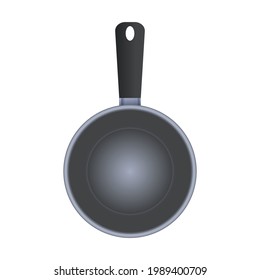 Vector pot pan isolated on white   top view