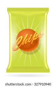 Vector potato chips bag, isolated on transparent background, eps10 