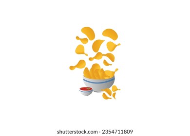 vector of potato chips illustration