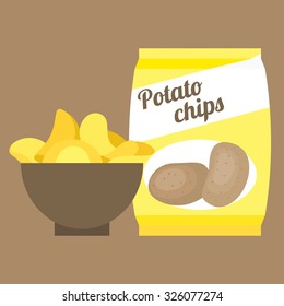 Vector potato chips,flat design