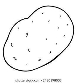 Vector of potato illustration coloring page for kids 