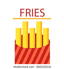 Vector Potatoes French Fries Logo on White background. Fast Food