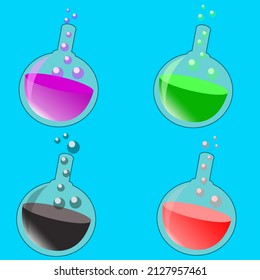a vector potion design is divided into 4 potions 