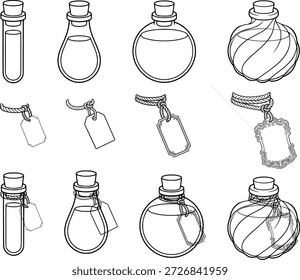 Vector Pociones Linearts Con Etiquetas