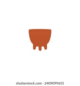 vector potted plant in brown color plant