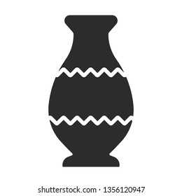 Vector pottery vase icon. Amphora monochrome flat symbol isolated. Old vase sign, logo illustration.