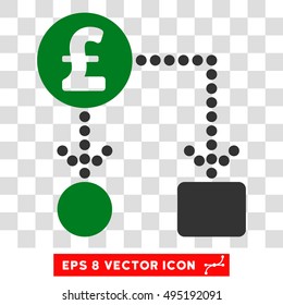 Vector Pound Cashflow EPS vector pictogram. Illustration style is flat iconic bicolor green and gray symbol on a transparent background.