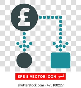 Vector Pound Cashflow EPS vector pictograph. Illustration style is flat iconic bicolor soft blue symbol on a transparent background.