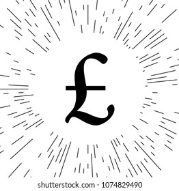 Vector Pound sign against the background of the rays