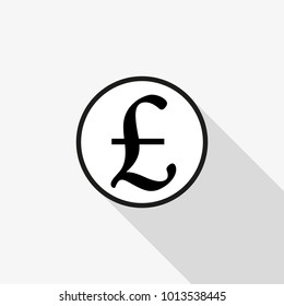 Vector Pound sign with a long shadow