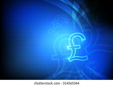 Vector : Pound symbol with grid and blue background