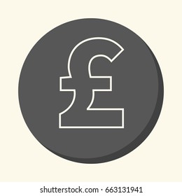 Vector pound symbol or lyre, round linear icon with volume illusion, simple color change