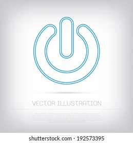 Vector power button icon with double contour. Clean and minimal