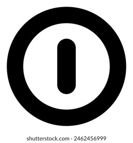 Icono o Botón de Vector de energía. diseño plano. color blanco y negro Ilustración del diseño del símbolo del Botón de energía para Elementos de logotipo e iconos web