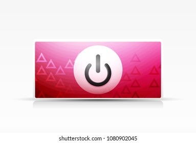 Vector power button technology logo, digital art techno concept, on off icon