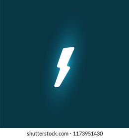 Vector power button template. Glowing lightning . Charging icon