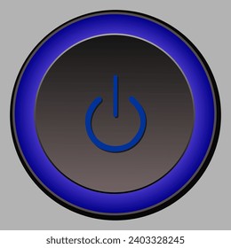Vector of power off and on buttons, gray background