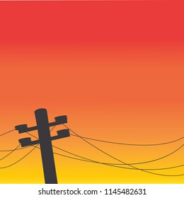 Vector of power pole silhouette