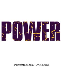 Vector power  poster with double exposure effect
