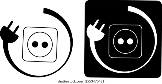 vector power socket icon flat. simple vector symbol and icon

