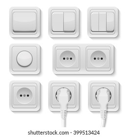 Vector power sockets and switches set