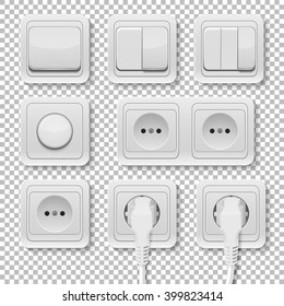 Vector power sockets and switches set