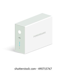vector powerbank icon on white background. Isometric view. Flat style design. Charging device